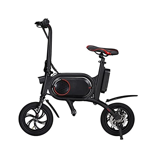 Bicicletas eléctrica : paritariny Bicicleta eléctrica Bicicleta eléctrica Freno Doble de Disco Doble de 12 Pulgadas Mini Coche eléctrico Adulto portátil (Color : Black)