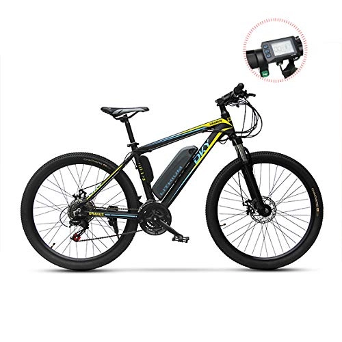 Bicicletas eléctrica : PXQ Bicicleta de montaña elctrica de 26 Pulgadas, 21 velocidades E-Bike de Bicicleta de cercanas de Citybike con medidor Inteligente LED y Frenos de Disco, batera de Litio extrable 48V 240W