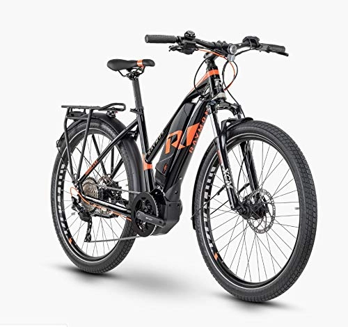 Bicicletas eléctrica : R Raymon TourRay E 6.0 - Bicicleta eléctrica de trekking, color Negro / rojo / gris brillante., tamaño 27.5" Damen Trapez 48cm, tamaño de rueda 27.50