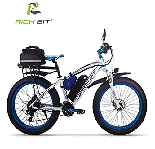 Bicicletas eléctrica : RICH BIT Bicicleta eléctrica RT-022 Motor sin escobillas 1000W 48V * 17Ah LG li-Battery Smart e-Bike Doble Freno de Disco Shimano 21 velocidades