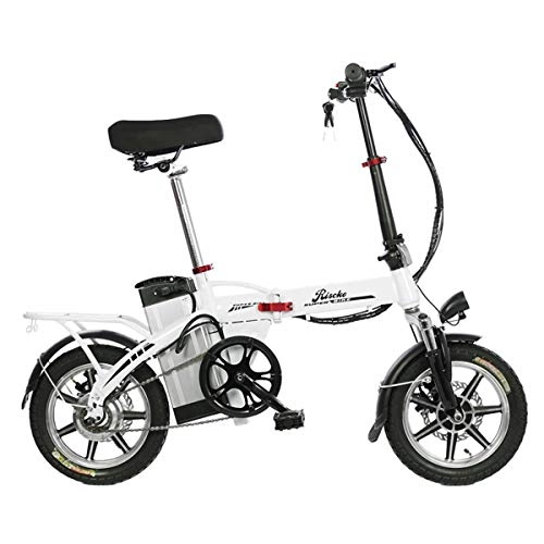 Bicicletas eléctrica : Riscko Bicicleta elctrica Plegable Volt Unisex Adulto Talla nica Color Blanco o Negro 350W 36V (Blanco)