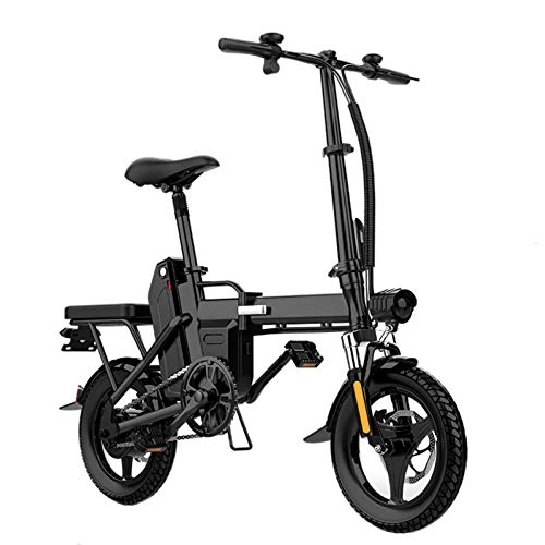 Bicicletas eléctrica : ROHXNK Coche Elctrico Plegable Bicicleta De Viaje Batera Porttil Motocicleta Adulto Conducir Coche Elctrico, Black