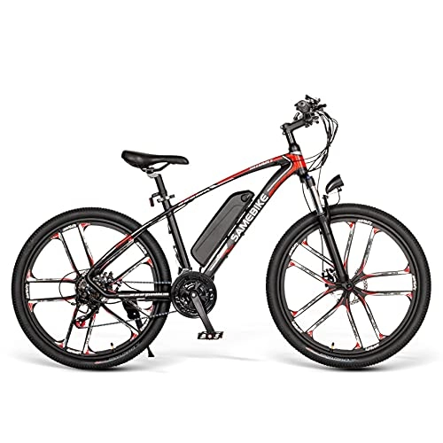 Bicicletas eléctrica : SAMEBIKE Bicicleta de montaña eléctrica para Adultos Bicicleta eléctrica Todoterreno de 26 Pulgadas con Motor de 350W / Batería extraíble 48V8AH / Pantalla LCD, Bicicleta Que Absorbe los Golpes, Negro