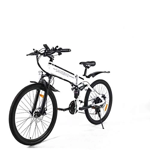 Bicicletas eléctrica : SAMEBIKE Bicicleta de Montaña Eléctrica Plegable de 26 Pulgadas, Bicicletas Eléctricas Motor sin Escobillas 500W, con Instrumento LCD Central con Función USB, 21 Velocidades[EU Stock