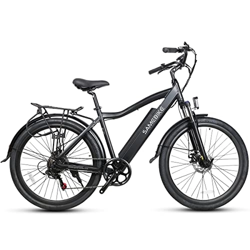 Bicicletas eléctrica : SAMEBIKE Bike Bicicletas de montaña eléctricas de 27, 5 Pulgadas Que cumplen con la normativa de la UE Bicicleta de montaña eléctrica para Adultos con portaequipajes