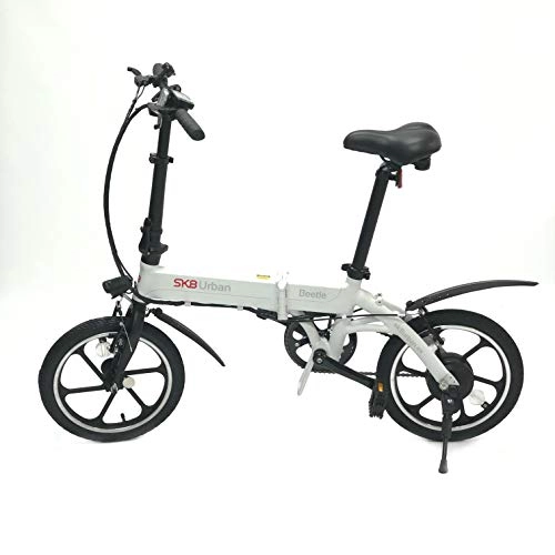 Bicicletas eléctrica : SK8 eBike Urban Beetle Bicicleta eléctrica plegable, Blanco