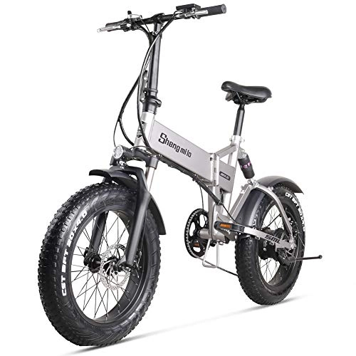 Bicicletas eléctrica : Skyzzie Bicicleta eléctrica de 20 Pulgadas Bicicleta Plegable MTB Ebike con Gran Capacidad (48V, 500W) Bici Urbana Ciudad Velocidad máxima 40km / h, 7 Velocidad Variable