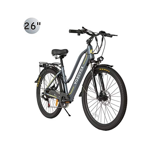 Bicicletas eléctrica : Skyzzie Bicicleta eléctrica de montaña Bicicleta de Trekking para Mujer ebikes, 350W, Batería 48V 9.6Ah, Unisex Adulto, 26" / 24"
