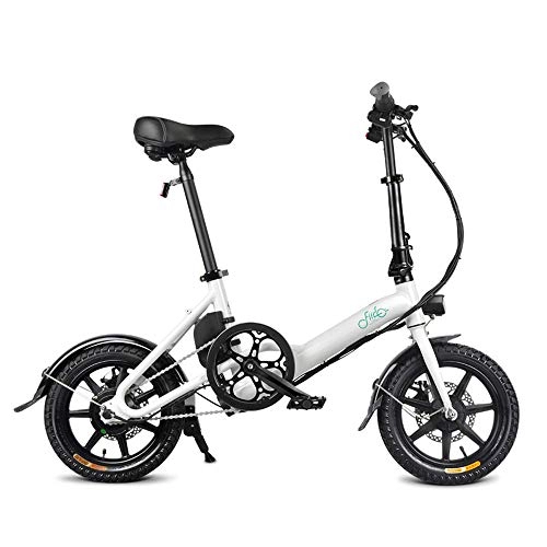 Bicicletas eléctrica : SUQIAOQIAO FIIDO D3 Bicicleta Plegable elctrica de Tres Modos de Montar a Caballo Ebike 250W 36V Motor de 3 velocidades 14 Pulgadas Neumticos Bicicleta elctrica para los Adultos, Blanco