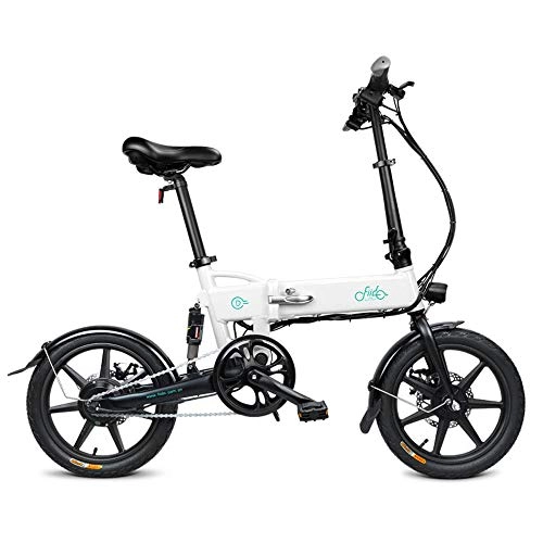 Bicicletas eléctrica : SUQIAOQIAO Fiido Sencilla y Hermosa Bicicleta elctrica D2 36v 7.8ah Plegable Bicicleta elctrica con 3 Modos de Trabajo, Shimano E-Bici con 16inch Pantalla LED de Neumticos, Blanco