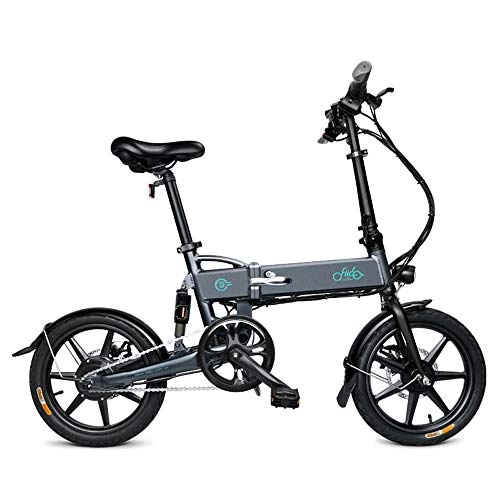 Bicicletas eléctrica : SUQIAOQIAO Fiido Sencilla y Hermosa Bicicleta elctrica D2 36v 7.8ah Plegable Bicicleta elctrica con 3 Modos de Trabajo, Shimano E-Bici con 16inch Pantalla LED de Neumticos, Gris