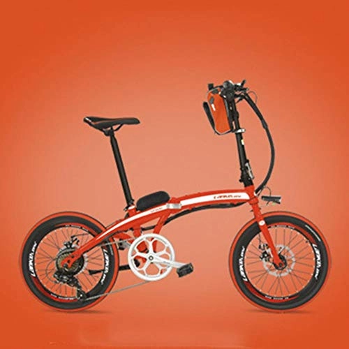 Bicicletas eléctrica : suyanouz Bicicleta ElCtrica Plegable De 20 Pulgadas 36V De ConducciN del Coche ElCtrico GeneraciN Adulta De La Bicicleta ElCtrica De Litio Coche, Rojo