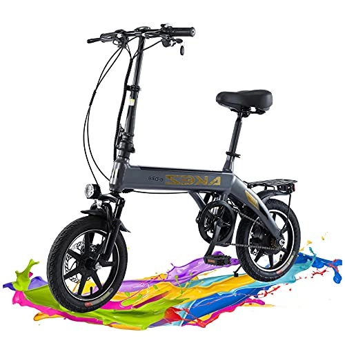 Bicicletas eléctrica : TAOCI Bicicleta eléctrica Plegable para Adultos, Bicicleta eléctrica de 18 Pulgadas con Motor de 250W, batería de 36V y 10Ah, Frenos de Doble Disco Delantero y Trasero-Gray