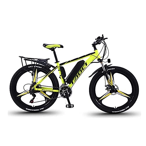 Bicicletas eléctrica : UNOIF Actualizar Bicicletas Eléctricas con Gran Capacidad Extraíble De Iones De Litio (36V 350W), 26" Bicicleta Eléctrica 21 Speed ​​Gear Y Modos De Trabajo De Tres, Black Yellow