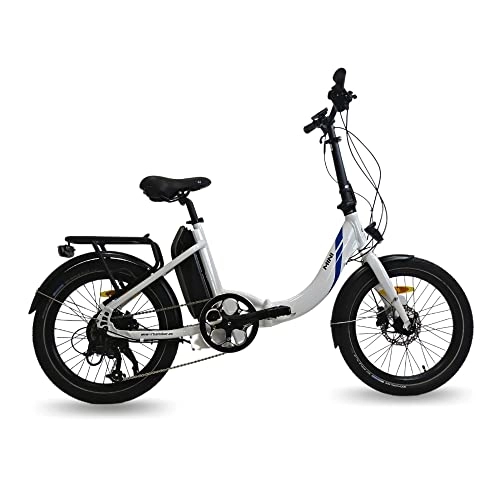 Bicicletas eléctrica : URBANBIKER Bicicleta eléctrica Plegable Mini, 36V y 14Ah (504Wh) con Frenos hidráulicos. Color Blanco