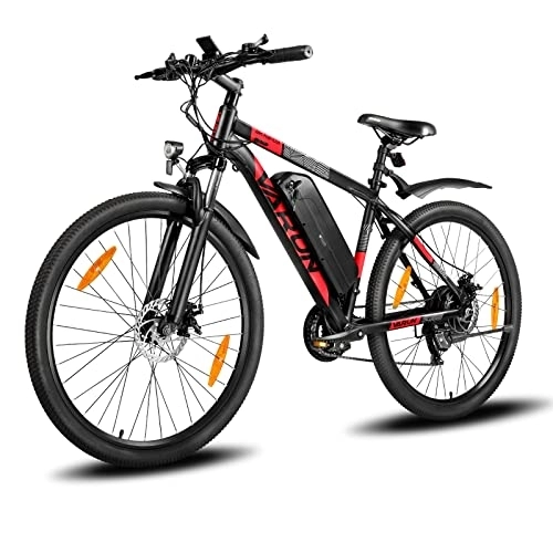 Bicicletas eléctrica : VARUN 27.5" Bicicleta Eléctrica de Montaña con Batería Desmontable 48V 13Ah, Motor 250W, Shimano 21 Velocidades Bici Eléctrica de Resistencia 55-100KM （ Rojo）