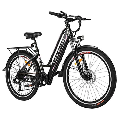 Bicicletas eléctrica : Vivi 26 " Bicicleta Eléctrica E-bike, Motor Sin Escobillas De 250W Bicicleta De Ciudad De 7 Velocidades Con Batería De Litio De 36V 8Ah Y Asiento, Velocidad Máxima De 25KM / H