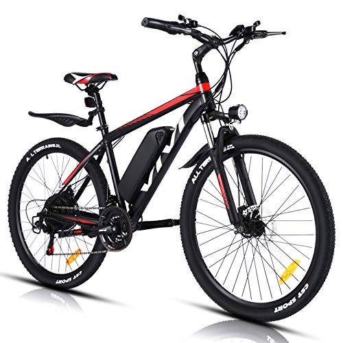Bicicletas eléctrica : VIVI Bicicleta Electrica 350W Bicicleta Eléctrica Montaña, Bicicleta Montaña Adulto Bicicleta Electrica 26", Batería de 10.4Ah, 32 km / h Velocidad MÁX (Rojo)