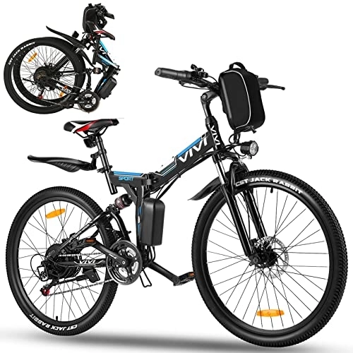 Bicicletas eléctrica : VIVI Bicicleta Electrica Plegable 250W Bicicleta Eléctrica Montaña, Bicicleta Montaña Adulto Bicicleta Electrica Plegable 26