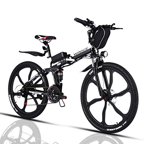 Bicicletas eléctrica : VIVI Bicicleta Electrica Plegable 350W Bicicleta Eléctrica Montaña, Bicicleta Montaña Adulto Bicicleta Electrica Plegable con Rueda Integrada de 26", Batería de 8 Ah, 32 km / h Velocidad MÁX
