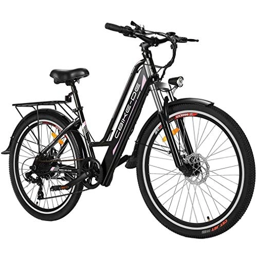 Bicicletas eléctrica : Vivi Bicicleta Eléctrica, Bicicleta Ciudad de 26 Pulgadas 250W, con 36V 8Ah Batería de Litio de, Doble Disco, 25-30 Millas de Alcance (Entrega en 5-7 días)
