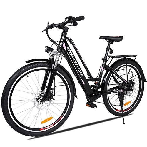 Bicicletas eléctrica : Vivi Bicicleta eléctrica de 26 pulgadas para ciudad / Trekking / Montaña, batería de iones de litio de 36 V / 8 Ah, bicicleta eléctrica de 7 velocidades de 250 W, para mujer y hombre