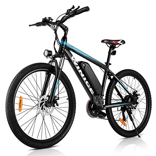 Bicicletas eléctrica : VIVI Bicicleta eléctrica de montaña 26 / 27.5 Pulgadas, Motor de 250 W, 36 V, 10.4 Ah, batería extraíble, Bicicleta eléctrica para Adultos. (Azul 26)