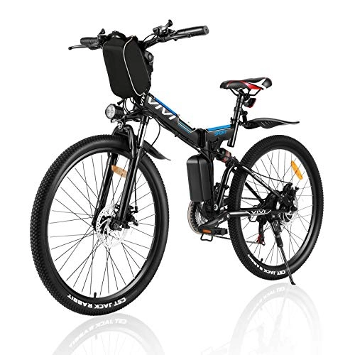Bicicletas eléctrica : Vivi Bicicleta Eléctrica de Montaña Plegable, 26"E-Bike MTB Pedal Assist, 250W Bici Electrica Plegable para Adultos, Shimano 21 Velocidades Velocidad Batería Extraíble de 36V 8Ah