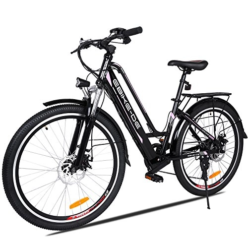 Bicicletas eléctrica : Vivi Bicicleta Eléctrica para Adultos, Bicicleta Eléctrica de Ciudad de 26 Pulgadas, 250W Ebike con Batería Litio de 36V 8Ah, Profesional de 7 Velocidades (Entrega en 5-7 días) (26 Pulgadas Negro)