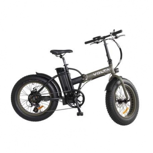 Bicicletas eléctrica : Volta Velo elctrico Plegable comuter Fat Black / Green, Negro