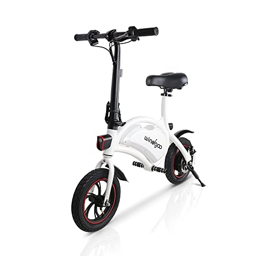 Bicicletas eléctrica : Windgoo Bicicleta Electrica, Bicicleta Electrica Plegable, Velocidad de hasta 25 km / h, Neumáticos de 12" llenos de Aire, Batería de Iones de Litio de 36 V 6.0 AH. (Blanco)
