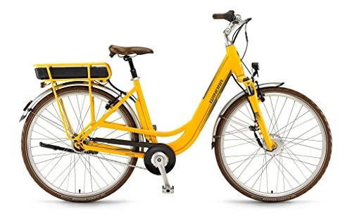 Bicicletas eléctrica : Winora X175.C - Bicicleta eléctrica (26", con freno de contrapedal 7-G, sin batería, motor TranzX, altura del cuadro: 46 cm), color naranja