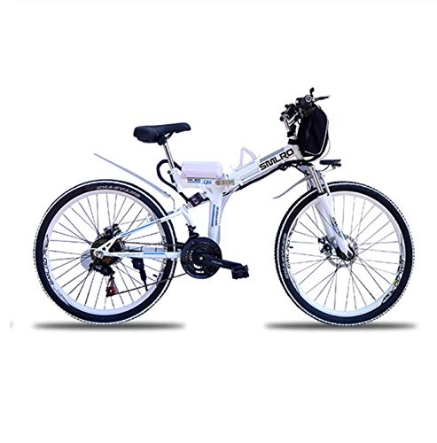 Bicicletas eléctrica : WXJWPZ Bicicleta Elctrica Plegable Bicicleta De Montaa Elctrica De 24 Pulgadas Son 60 Km De Velocidad Mxima 35 Km / H Plegable, White