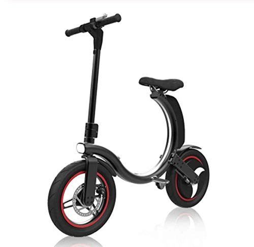 Bicicletas eléctrica : WXJWPZ Bicicleta Eléctrica Plegable 14 Pulgadas 350W Mini Bicicleta Eléctrica Plegable para Adultos, Black