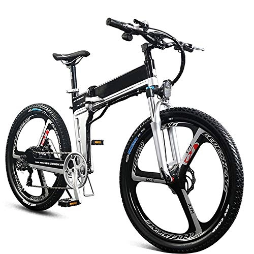 Bicicletas eléctrica : X Bicicleta elctrica Plegable Puede ser batera de Litio de batera de Litio de batera de Coche elctrico de montaña Horquilla Delantera hidrulica de Bicicleta 400W