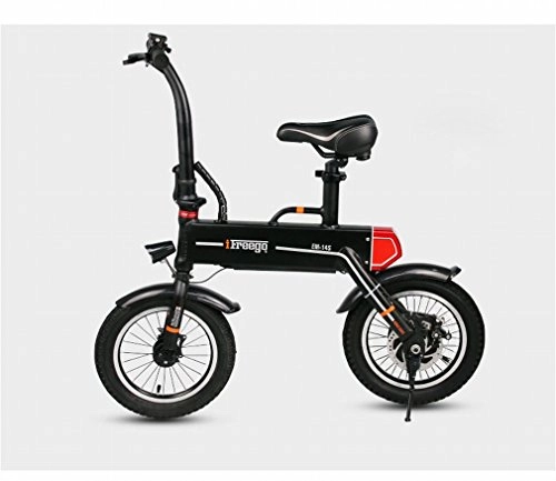Bicicletas eléctrica : XC Coche Elctrico Plegable Mini Coche Elctrico Plegable Ligero, Negro, 14