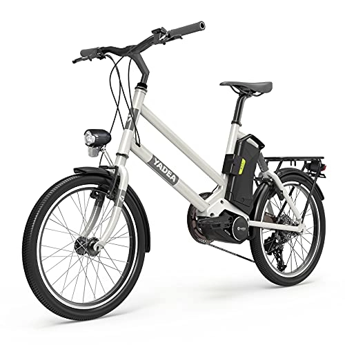Bicicletas eléctrica : YADEA Bicicleta de Ciudad eléctrica de 20 Pulgadas Pedelec Urban Ebike Bicicleta eléctrica Ajustable en ángulo de Altura para Adultos y Mujeres