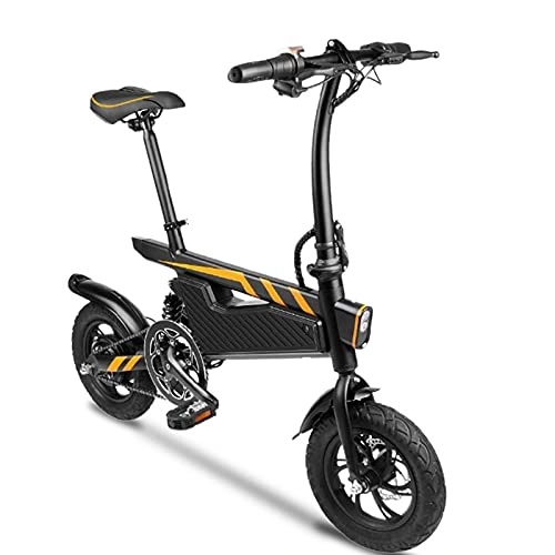 Bicicletas eléctrica : YIZHIYA Bicicleta Eléctrica, Mini E-Bike Plegable portátil para Adultos, Motor 350W, 3 Modos de Trabajo, Neumáticos Run-Flat Que absorben los Golpes de 12 Pulgadas, Desplazamientos en E-Bike