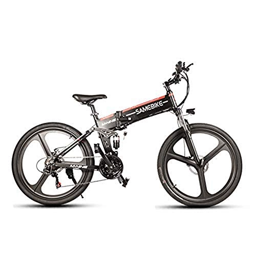 Bicicletas eléctrica : YOUSR Bicicleta Eléctrica con Ciclomotor 350W Bicicleta Plegable Inteligente 10.4Ah 48V 30 Km / H Velocidad Máxima Luz