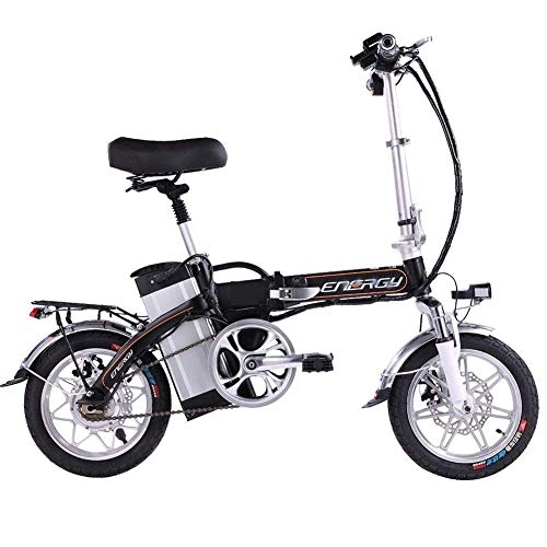 Bicicletas eléctrica : YOUSR Bicicleta Eléctrica, Mini Bicicleta Eléctrica Portátil De Aleación De Aluminio Plegable De 14 Pulgadas, Batería De Litio De 48V, Motor Silencioso Sin Escobillas De 240W