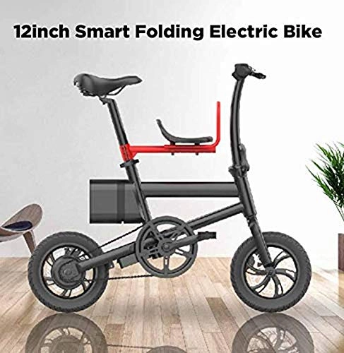 Bicicletas eléctrica : YOUSR Mini 36V 250W 6AH 12inch Bicicleta Eléctrica Plegable Inteligente 25KM / H Bicicleta Eléctrica De Alta Velocidad con Indicador LED De Encendido