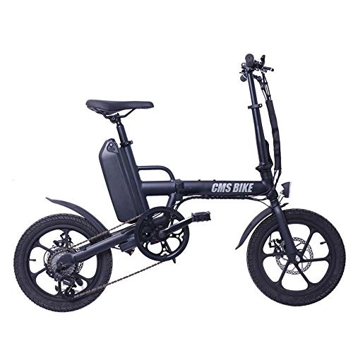 Bicicletas eléctrica : YPYJ Bicicleta Eléctrica Plegable City Bicicletas Eléctricas para Adultos Ebike De 6 Velocidades: Fácil De Llevar Al Elevador De La Oficina Caja Trasera del Automóvil, Negro