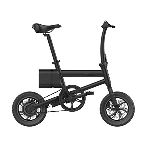 Bicicletas eléctrica : YUN&BO Bicicleta elctrica Plegable, Bicicleta Plegable elctrica de batera de Litio con Interfaz USB, Bicicleta Urbana elctrica Plegable de 12 Pulgadas para Adultos, Negro
