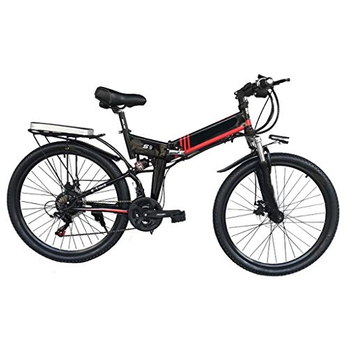 Bicicletas eléctrica : YUN&BO Ebike, Bicicleta de montaña eléctrica Plegable Bicicleta eléctrica con batería de Litio de 48V, Ligero Plegable Bicicletas para Adolescentes y Adultos Recorrido al Aire Libre
