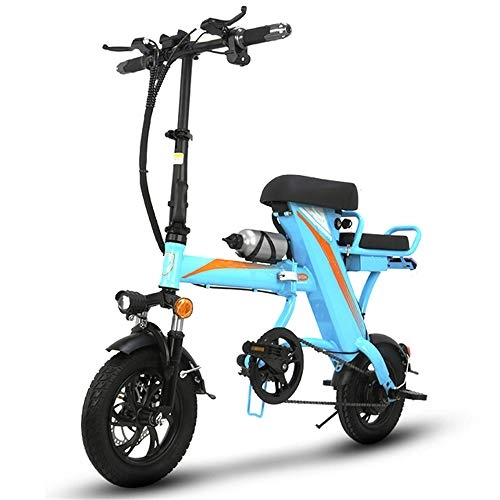 Bicicletas eléctrica : YXZNB Bicicleta Elctrica, Bicicleta Plegable 350W / 15AH / 48V Batera, con Neumticos A Prueba De Golpes, Adecuada para Jvenes Varones Al Aire Libre Fitness City Commuting, Azul