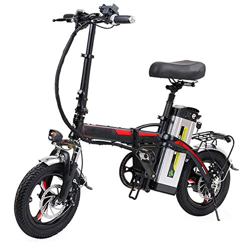 Bicicletas eléctrica : YXZNB Bicicleta elctrica Plegable, 13Ah 400W 48V de 14 Pulgadas Ligero con Faros LED y 3 Modos, Apto para jvenes y Adultos Aptitud Trfico Urbano