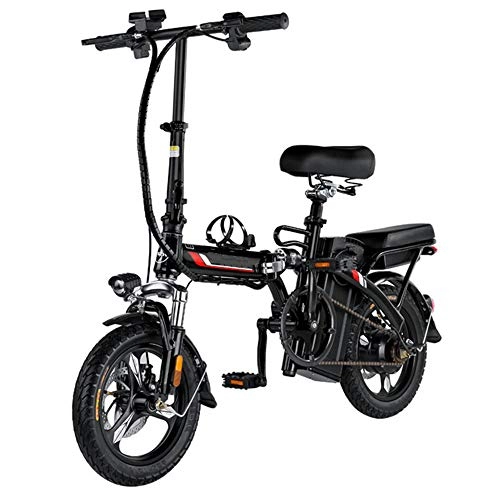 Bicicletas eléctrica : YXZNB Bicicletas Electricas, 14" Plegable Bicicleta Elctrica, La Batera De Litio Recargable 350W / 48V / 15Ah Batera, 3 Modos De Bicicletas Neutro
