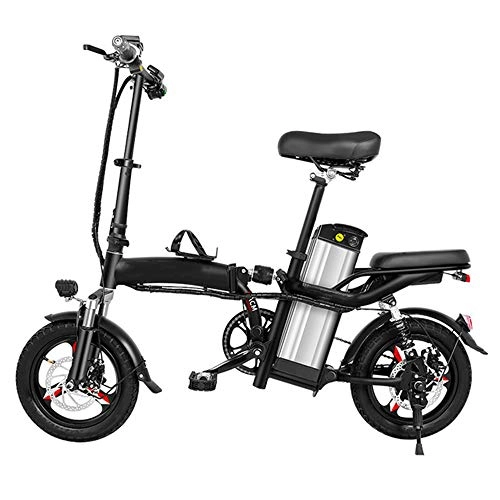Bicicletas eléctrica : YXZNB Bicicletas Electricas, Adulto Plegable Bicicleta Elctrica De 48V 350W / 14 '' Neumticos / 100 Km, Conveniente para Los Hombres, Las Mujeres, Los Desplazamientos Urbanos