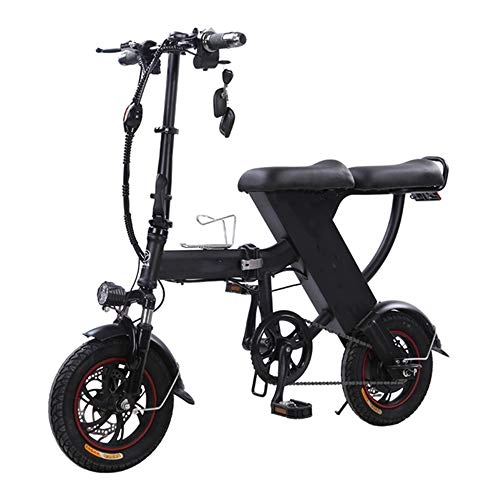 Bicicletas eléctrica : YXZNB Las Bicicletas elctricas, con los Pedales de 48V 350W elctrica Plegable de la Bicicleta, 11 Ah de Iones de Litio, jvenes y Adultos Ligero de la Bicicleta, Negro