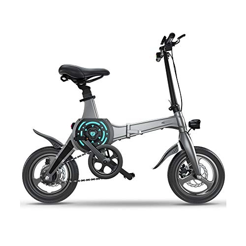 Bicicletas eléctrica : YYD Bicicleta elctrica Plegable Body Fashion & Smart E-Bike, Bicicleta elctrica de Motor Trasero 36V 250W, Gris, 13AH